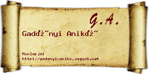 Gadányi Anikó névjegykártya